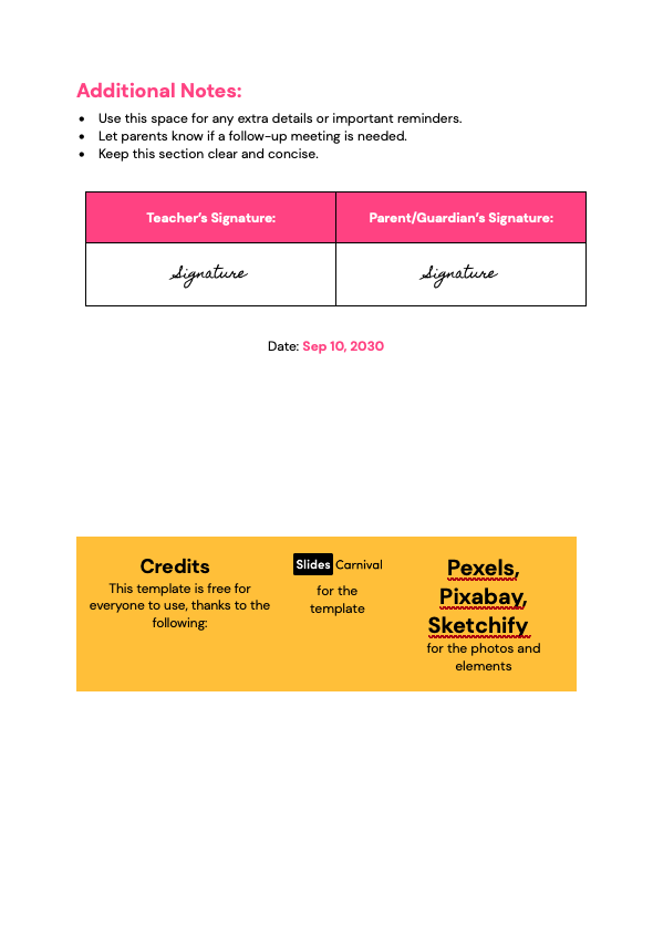 Parent-Teacher Conference Doc - slide 6