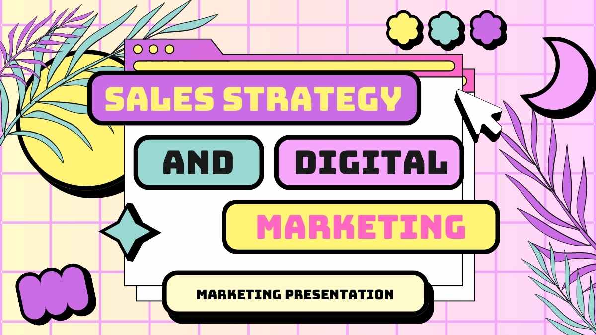 Pastel Memphis Sales Strategy and Digital Marketing Slides - slide 1