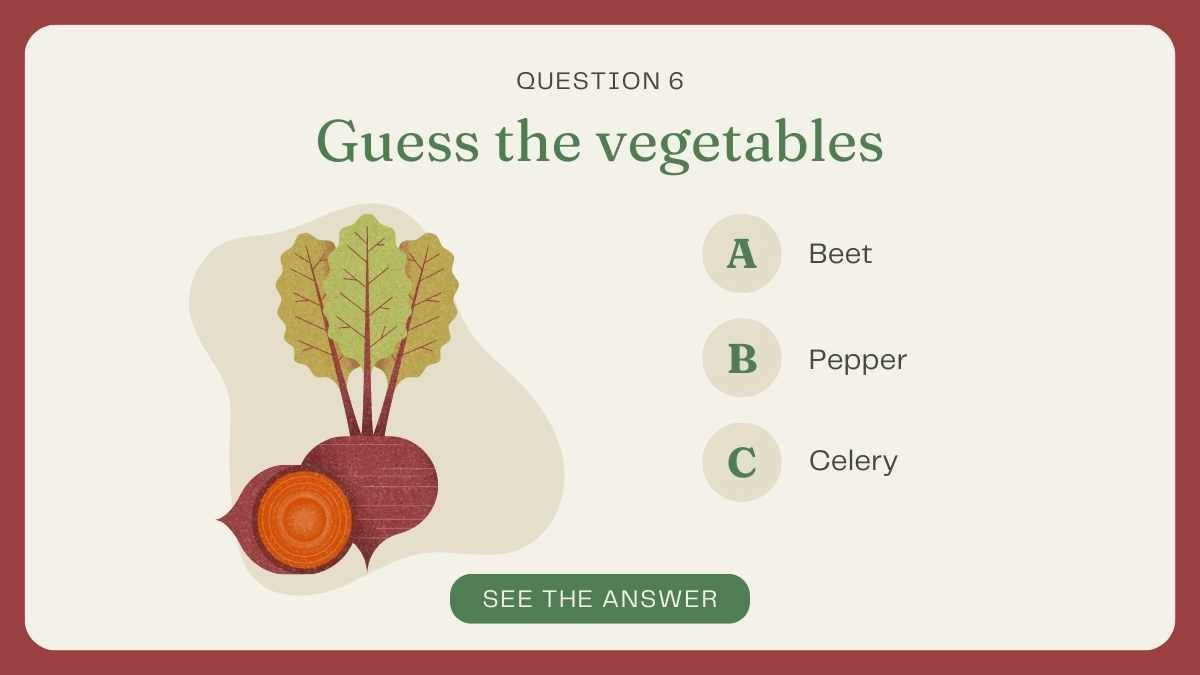 Pastel Adivinhe o Quiz dos Vegetais - slide 14