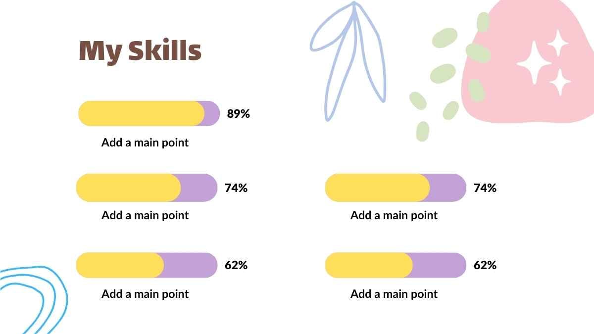 복숭아와 노랑색 파스텔 귀여운 포트폴리오 - 슬라이드 11
