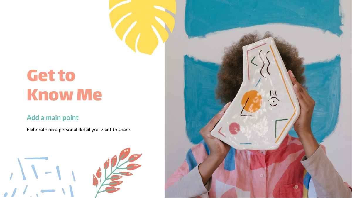 복숭아와 노랑색 파스텔 귀여운 포트폴리오 - 슬라이드 8