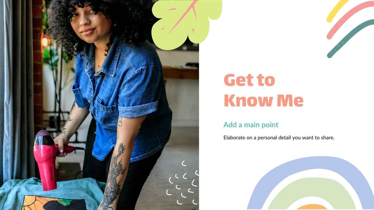 복숭아와 노랑색 파스텔 귀여운 포트폴리오 - 슬라이드 9