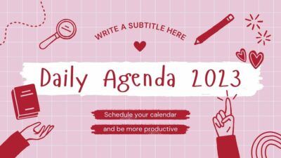 Slides Carnival Google Slides and PowerPoint Template Pink and Red Cute Doodle Daily Agenda 2023 1