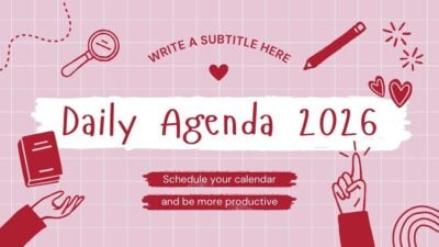 Slides de Agenda Diária com Rabiscos Fofos
