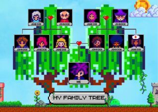 Slides Carnival Google Slides and PowerPoint Template Pixel Family Tree Infographic 1