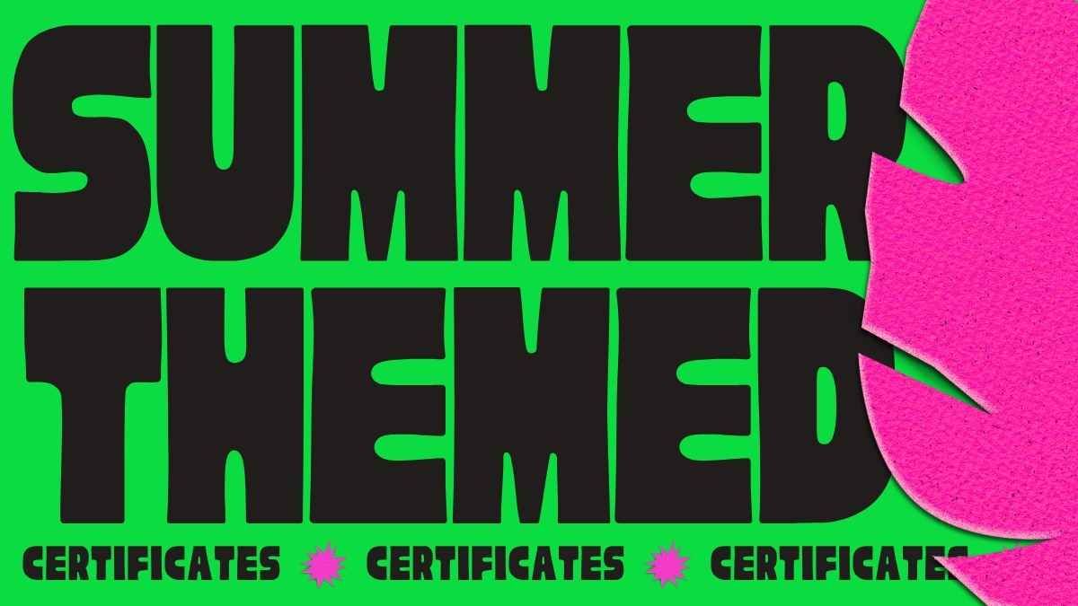 Certificados pop com tema de verão - slide 0