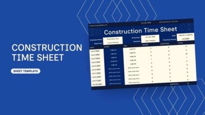 Professional Construction Time Sheet