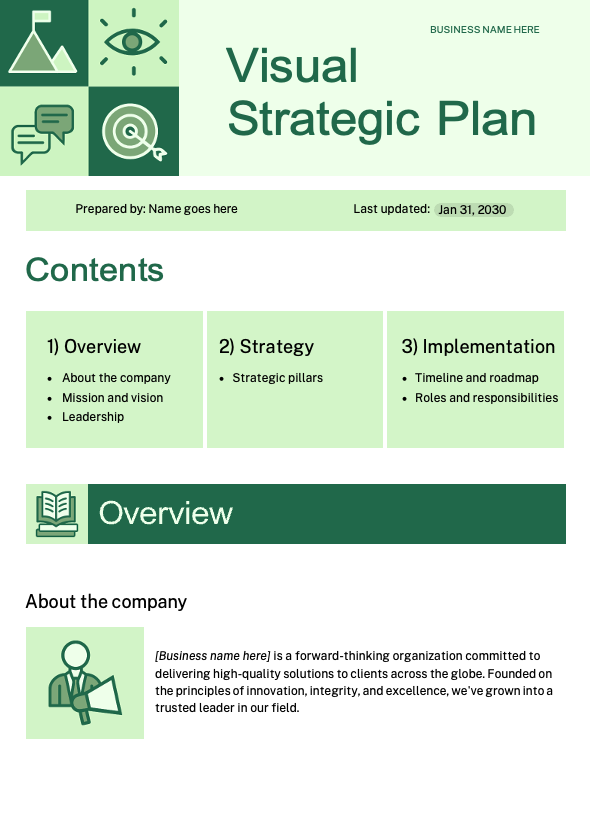 Professional Visual Strategic Plan - slide 1