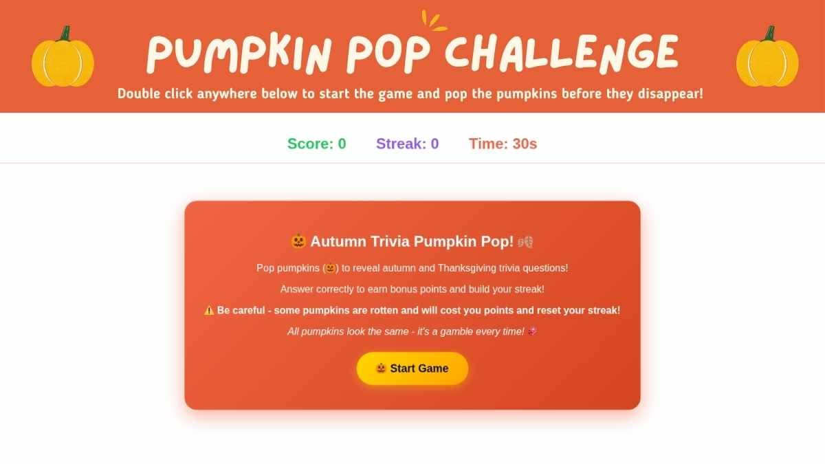 Pumpkin Pop Trivia Interactive Game - slide 3
