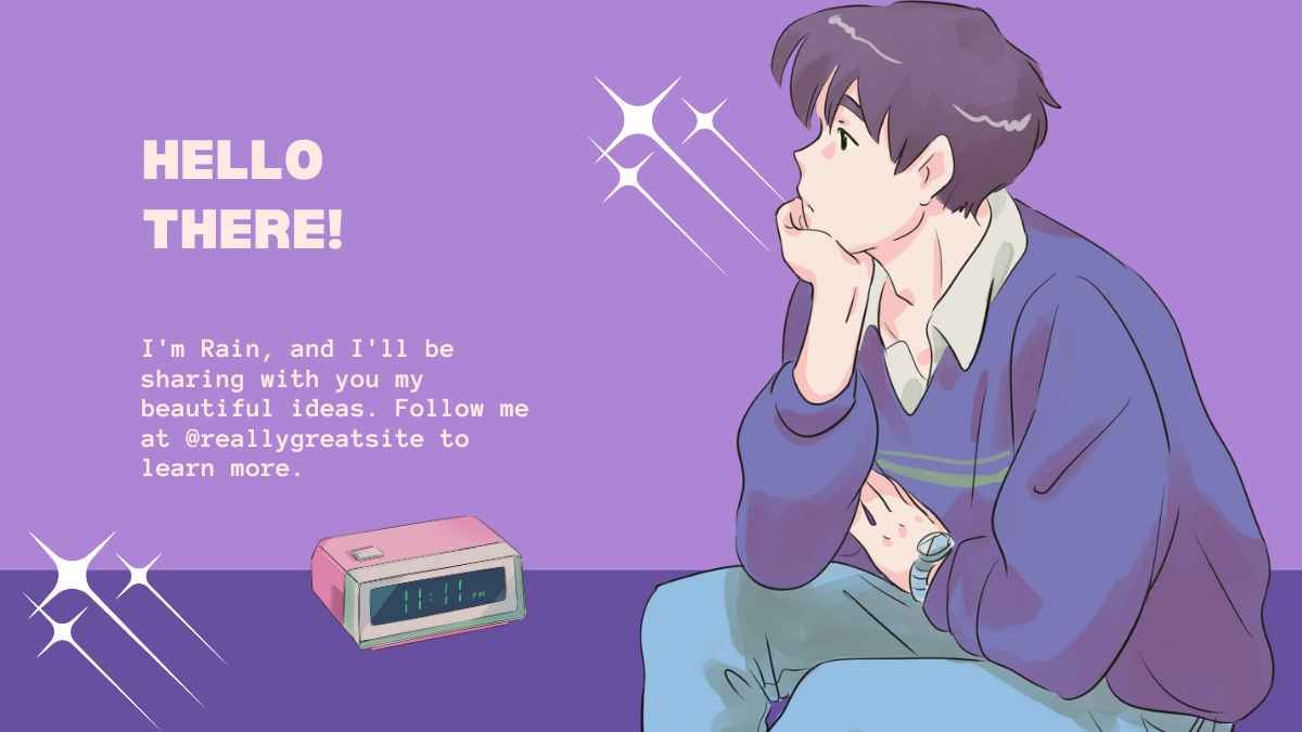 보라색과 파란색 로파이 감성 일러스트레이션 프레젠테이션 - 슬라이드 4