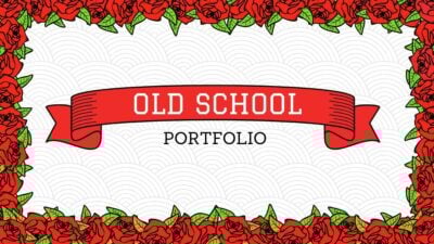 Slide Portofolio Ilustratif Old School Merah