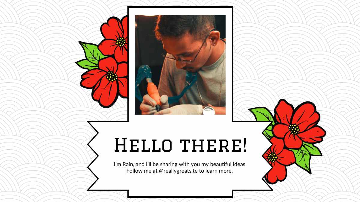 Slide Portofolio Ilustratif Old School Merah - slide 2