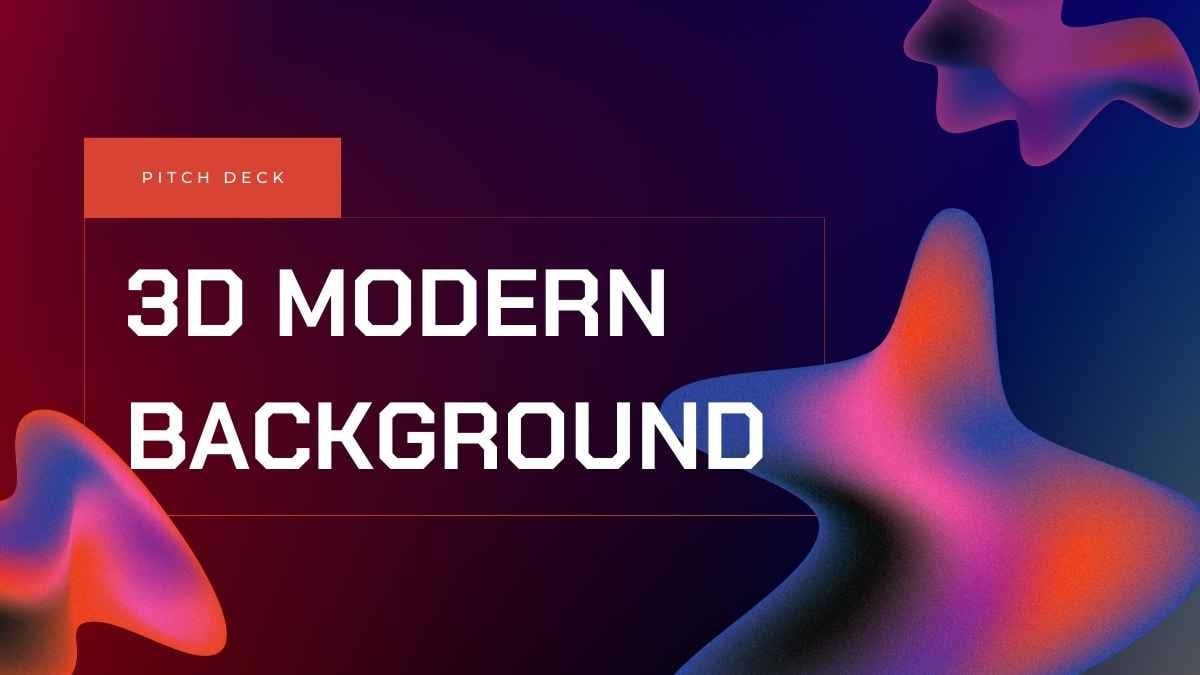 Red and Purple 3D Modern Background Pitch Deck - slide 1