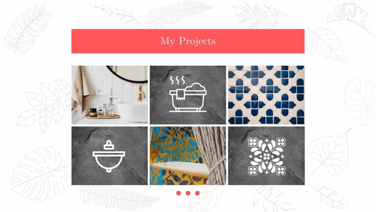 레드 앤 화이트 우아한 인테리어 디자인 포트폴리오 - 슬라이드 8