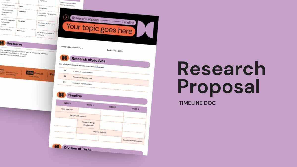 Research Proposal Timeline Doc - slide 1