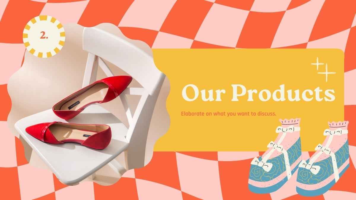 일러스트로 표현된 소매 신발 회사 프로필 - slide 9