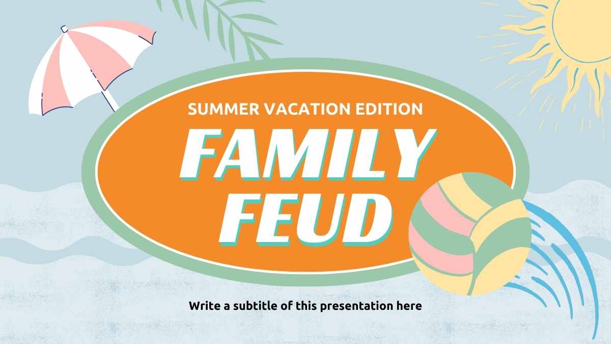 Retro Family Feud Summer Vacation Edition - slide 1