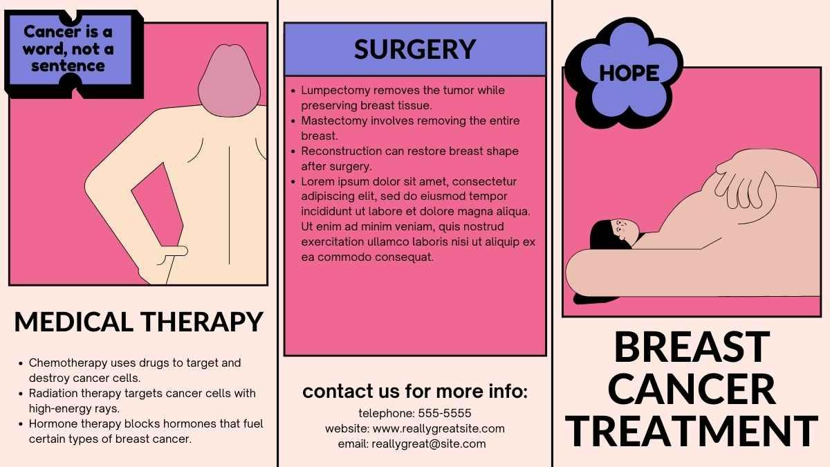 Retro Illustrated Breast Cancer Brochure - slide 9