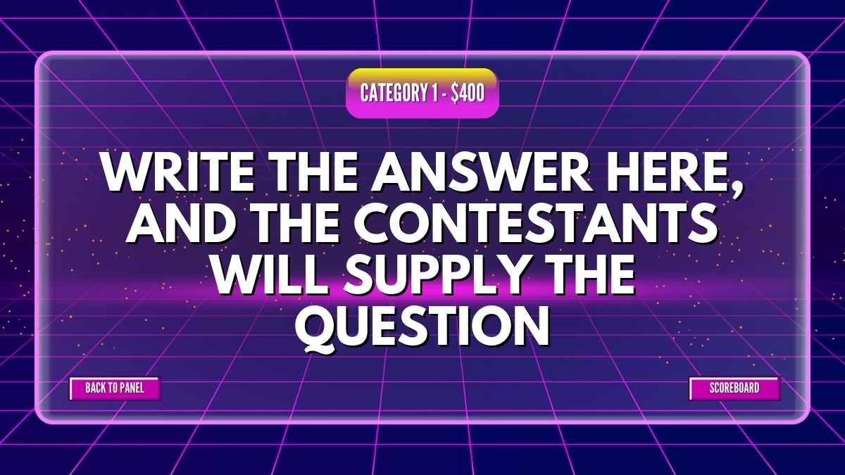 Jeopardy interativo retrô - slide 5