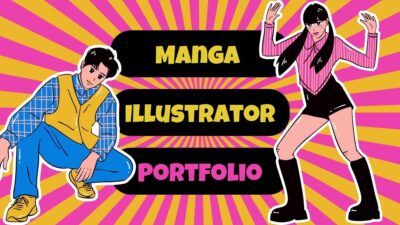 Portfólio de ilustrador de mangá retrô