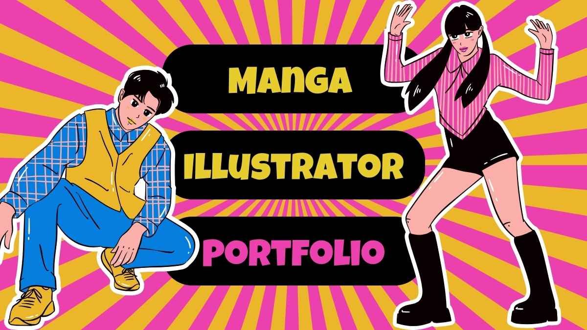 Portfólio de ilustrador de mangá retrô - slide 0