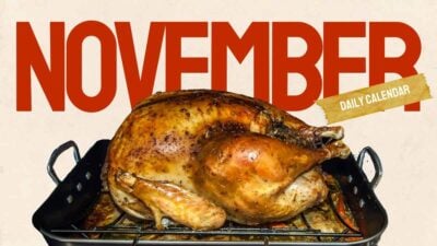 Retro November Daily Calendar Slides