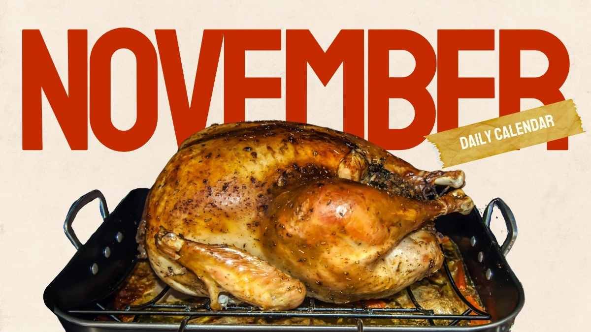 Retro November Daily Calendar - slide 0