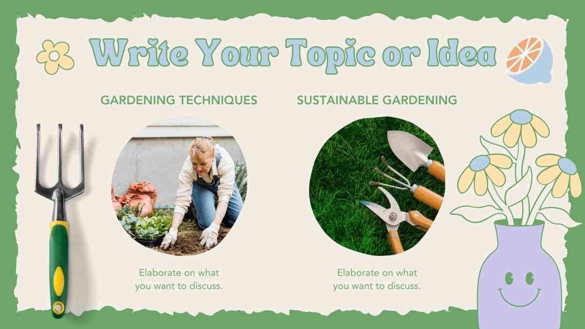 Workshop de jardinagem de scrapbook retrô - slide 14