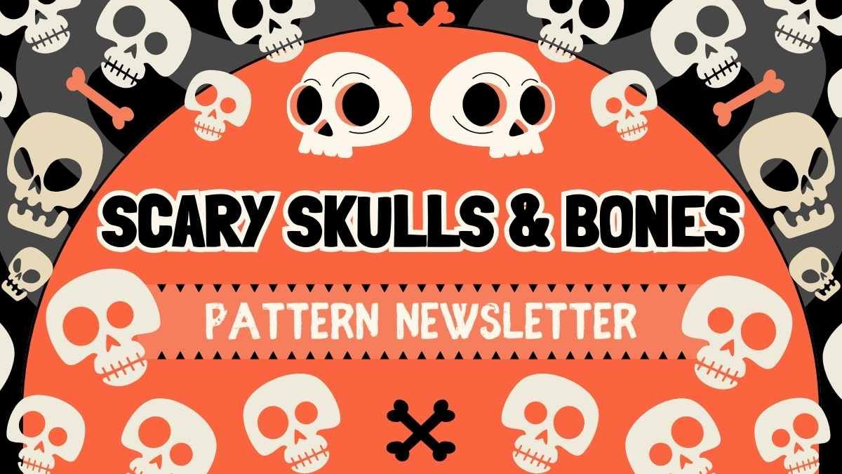 Boletim informativo sobre padrões de caveiras e ossos assustadores - slide 0