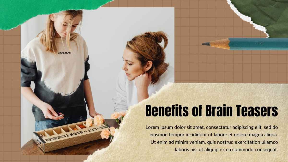 Scrapbook Collage Brain Teasers for High School Slides - slide 3