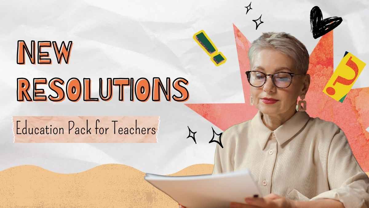 Scrapbook New Resolutions Education Pack Slides - slide 1