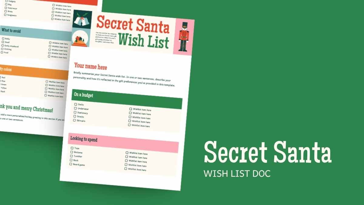 Secret Santa Wish List Doc - slide 1