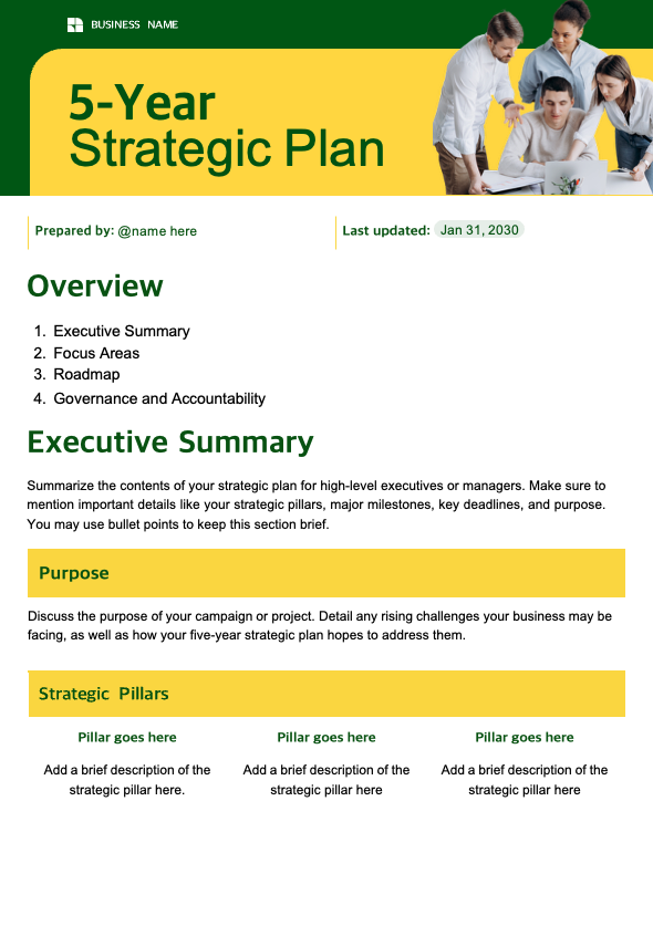 Simple 5-Year Strategic Plan - slide 1