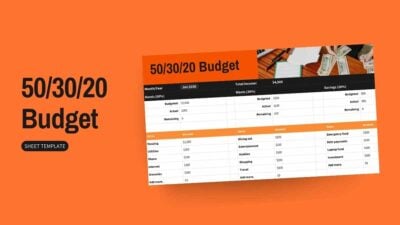 Simple 50/30/20 Budget Sheet