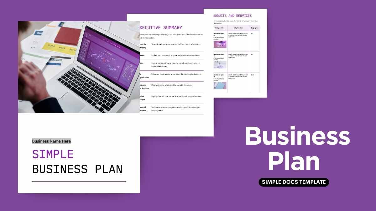 Simple Business Plan - slide 1