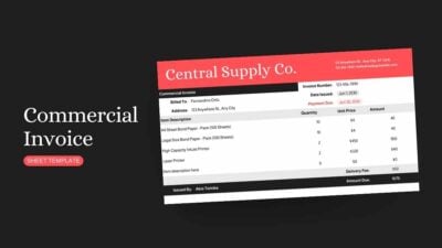 Simple Commercial Invoice Sheet