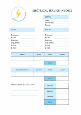 Electrical Contractor Invoice. Free Invoice Template — SlidesCarnival