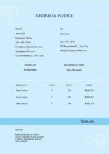 Electrical Contractor Invoice. Free Invoice Template — SlidesCarnival