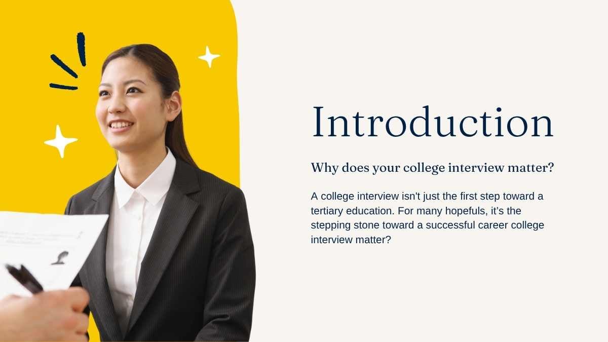 Simple Illustrated College Interview Tips Slides - slide 3