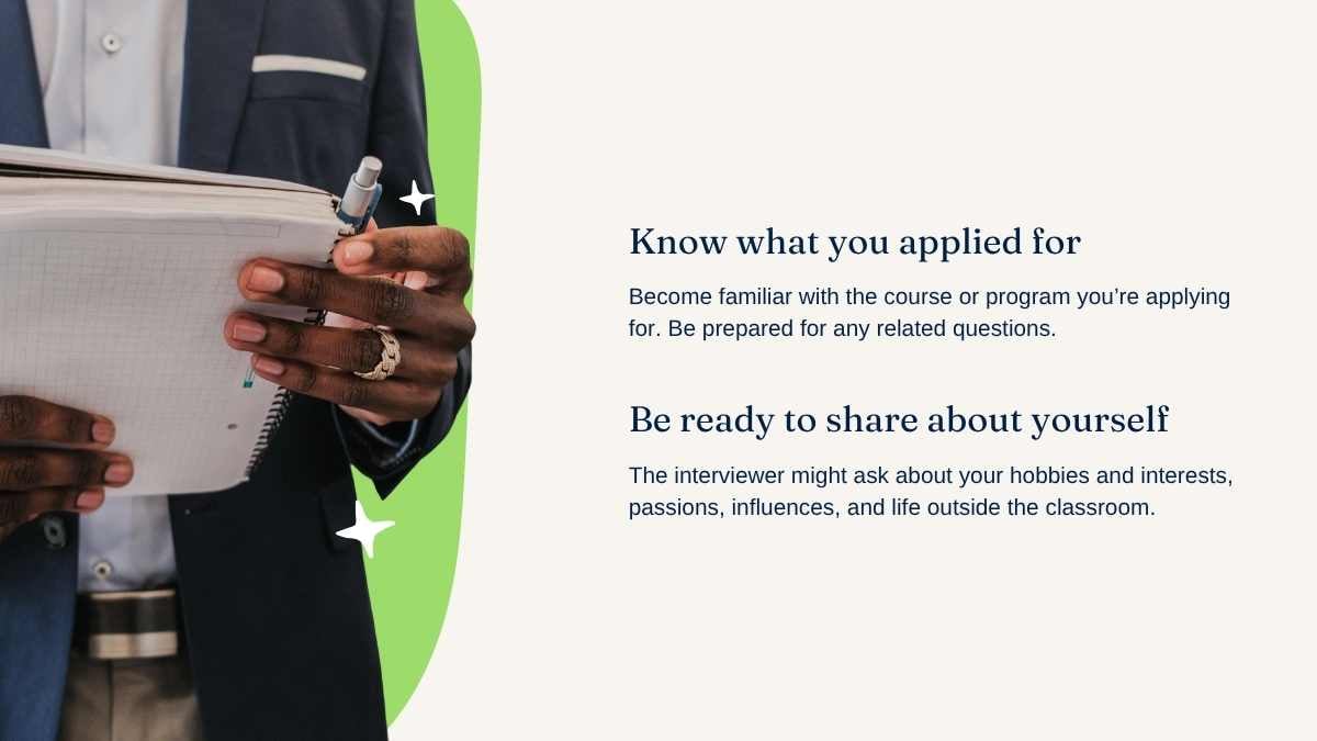 Simple Illustrated College Interview Tips Slides - slide 6
