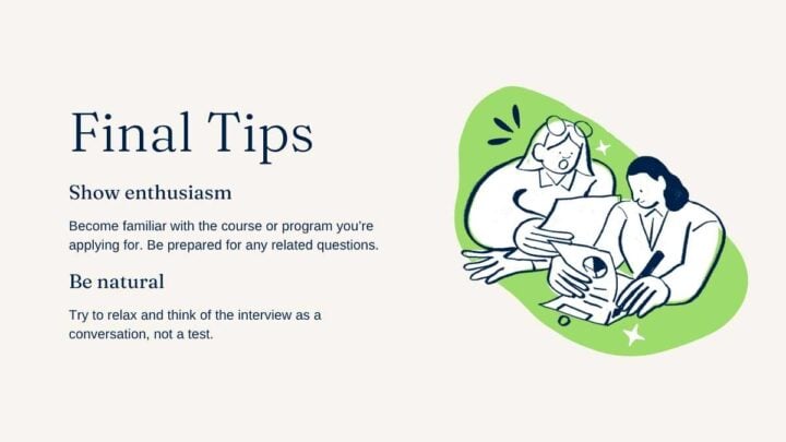 College Interview Tips. Free Slides Template — SlidesCarnival