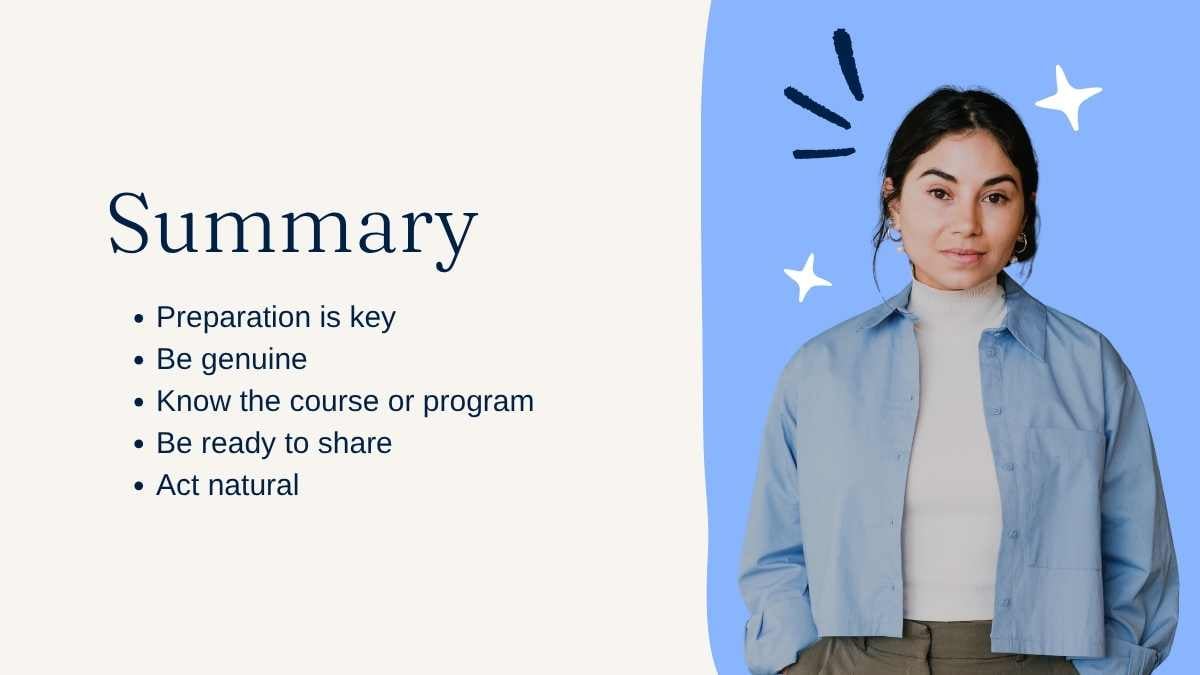 Simple Illustrated College Interview Tips Slides - slide 9