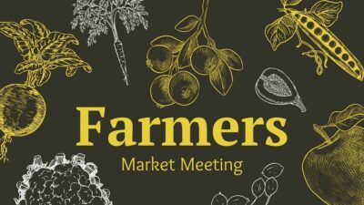 Reunión simple ilustrada del mercado de agricultores