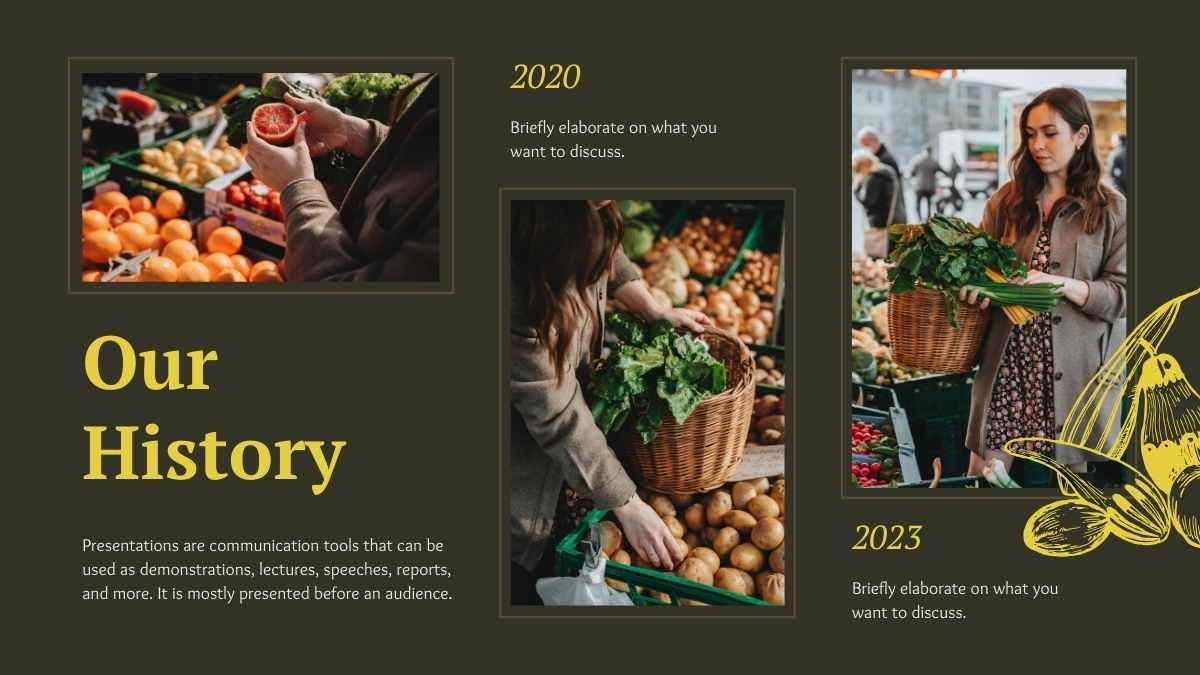 Reunión simple ilustrada del mercado de agricultores - diapositiva 13