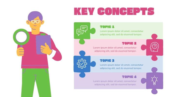 Simple Illustrated Puzzle Infographics. Free PPT & Google Slides ...