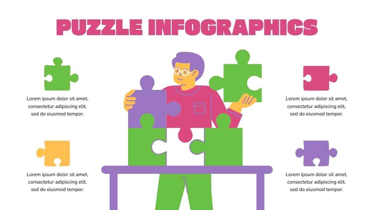Simple Illustrated Puzzle Infographics - slide 4