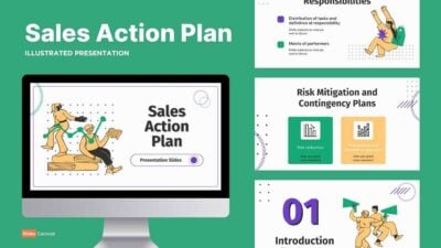 Simple Illustrated Sales Action Plan Slides