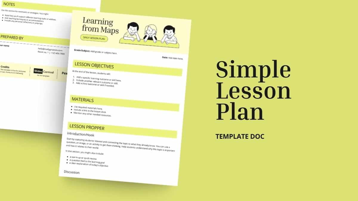 Simple Lesson Plan Doc - slide 1