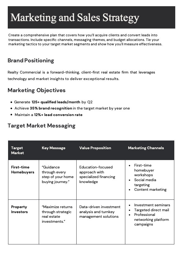 Simple Real Estate Business Plan - slide 10