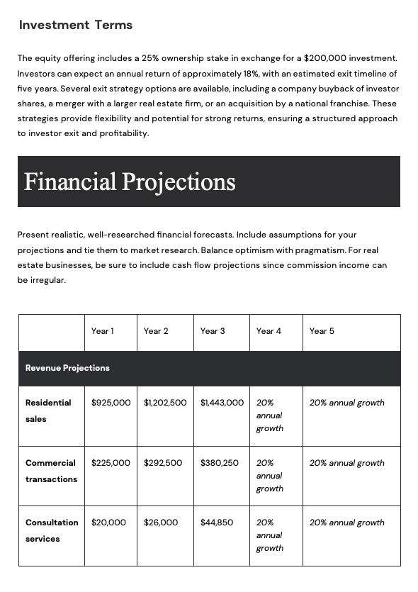 Simple Real Estate Business Plan - slide 12